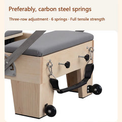 Foldable Pilates Reformer – Oak Wood & PU Leather, 228cm, SGS/CE/ISO Certified, Home & Studio Core Bed