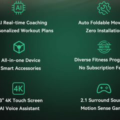 AEKE Integrated Wellness Design Statement 43" Smart Home Gym Fitness Mirror with Touch Screen Wi-Fi Connected Training