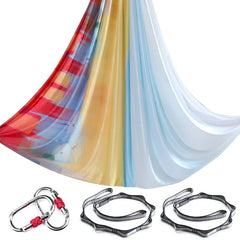 Aerial Yoga Hammock Silk Set – 4m x 2.8m, 1000kg Capacity, 40D Nylon with Carabiners & Daisy Chain, 28 Colors