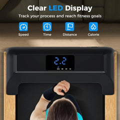 Folding Walking Pad Treadmill with Handles – 2-in-1 Under Desk Treadmill with Vibration Massage for Home & Office