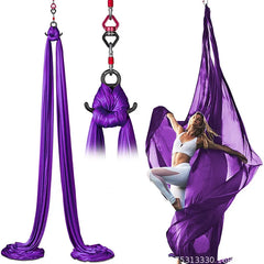 Aerial Yoga Silk Hammock – 8 Meter Satin Yoga Swing Set, 2.8m Wide, Anti-Gravity Inversion Tool, 15 Colors