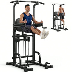 Power Tower Pull Up & Dip Station | 450 LBS Capacity | Home Gym Strength Training
