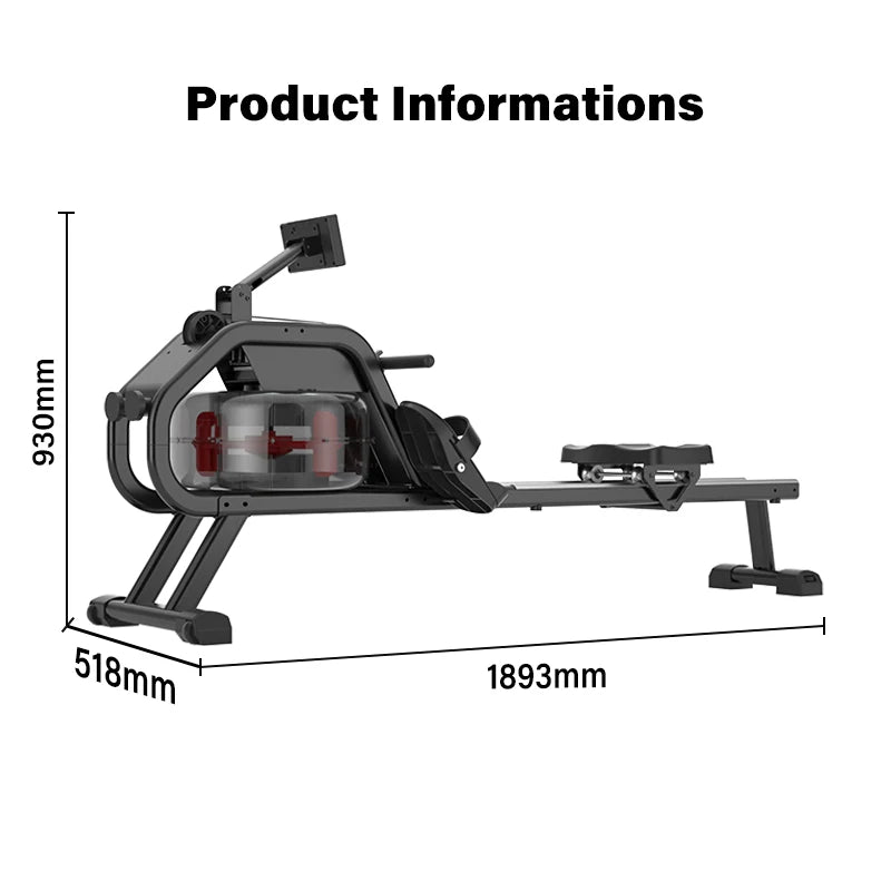 Water & Electric System Rowing Machine LCD Display Metal Home Use Fitness Equipment
