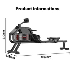 Water & Electric System Rowing Machine LCD Display Metal Home Use Fitness Equipment