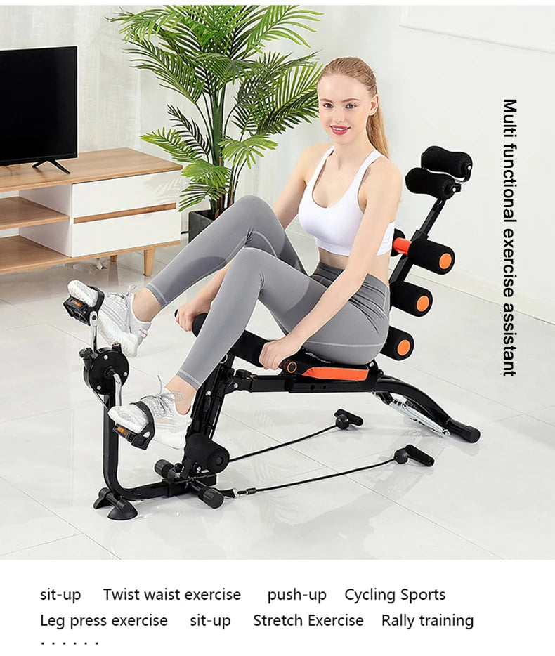 Six in one multifunctional abdominal machine, waist support, sit ups, abdominal exercise equipment, home fitness roll up chair