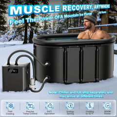 Cold Plunge Ice Bath Kit | 1/3 HP Chiller, External Filter & 148 Gallon Insulated Tub
