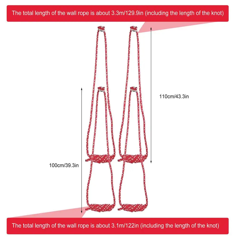 Cotton Yoga Inversion Rope – Wall-Mounted Stretch Strap for Splits, Pilates, Ballet & Backbends