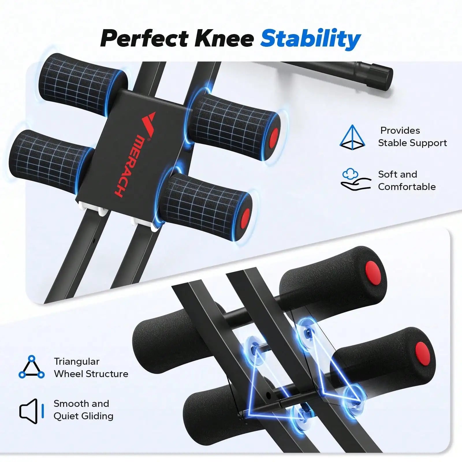 Foldable AB Trainer Machine – Adjustable Ergonomic Arc Track Ab Workout Equipment for Home Gym Full Body Exercise
