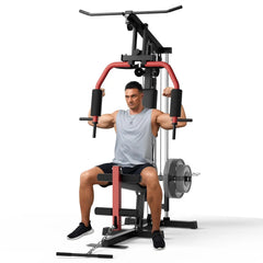 Multi-Function Home Gym Machine – Lat Pulldown, Chest Press, Seated Row, Leg Extension & Butterfly, 300 lb Capacity