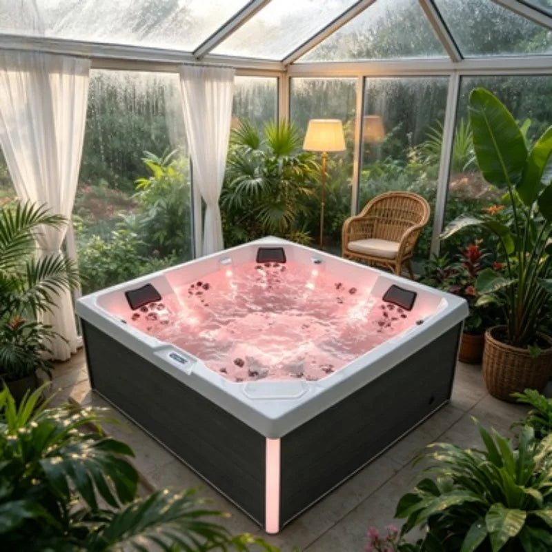 Freestanding Acrylic Hot Tub Spa – 3 Person Outdoor Jacuzzi with 35 Massage Jets & Balboa System