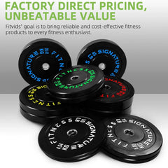 Olympic Rubber Bumper Plates Set with Barbell | Strength & Weightlifting