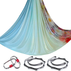 Aerial Yoga Hammock Silk Set – 4m x 2.8m, 1000kg Capacity, 40D Nylon with Carabiners & Daisy Chain, 28 Colors