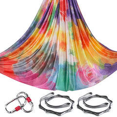 Aerial Yoga Hammock Silk Set – 4m x 2.8m, 1000kg Capacity, 40D Nylon with Carabiners & Daisy Chain, 28 Colors