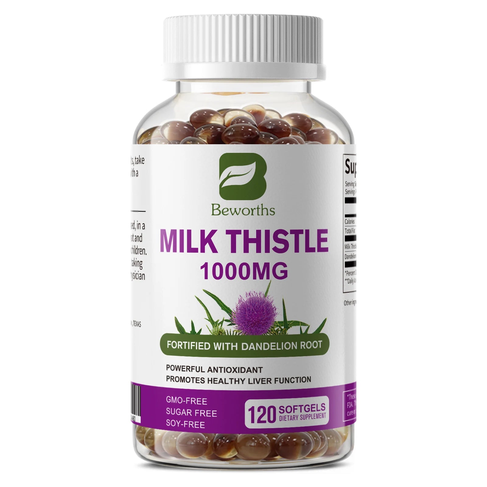 Milk Thistle Capsules – 1000mg with Dandelion Root for Liver Detox, Liver Health & Digestive Support