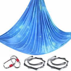 Aerial Yoga Hammock Silk Set – 4m x 2.8m, 1000kg Capacity, 40D Nylon with Carabiners & Daisy Chain, 28 Colors