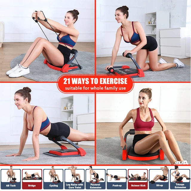 ABS Crunch Machine – Multi-Function Core Trainer with Adjustable Resistance for Body Shaping, Strength & Slimming