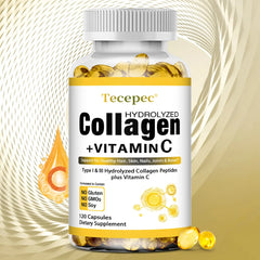 Hydrolyzed Collagen Supplement with Vitamin C & Biotin – Skin Elasticity, Hair, Nails & Bone Support