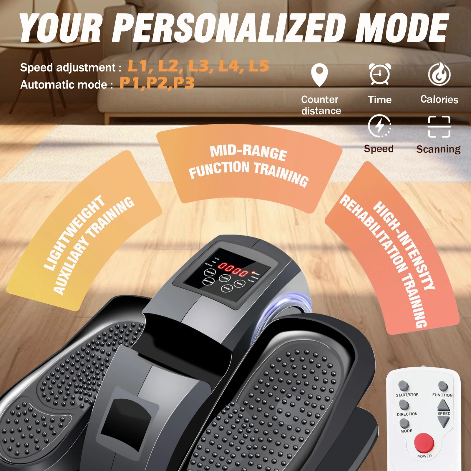 Under-Desk Elliptical Pedal Exerciser with Remote – Quiet Seated Leg Trainer | Cipher Athletics