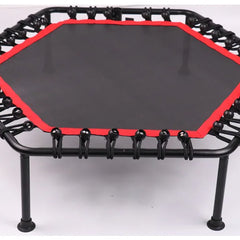 45-Inch Hexagonal Trampoline with Handrail – 330 lb Capacity Indoor Fitness Rebounder for Adults & Kids