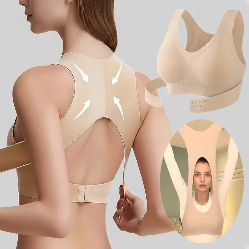 Women's Posture Corrector Bra – Wire Free Front Closure with Back Support