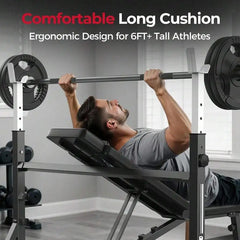 Adjustable Weight Bench with Bench Press Rack, Leg Extension & Curl – Home Gym | Cipher Athletics