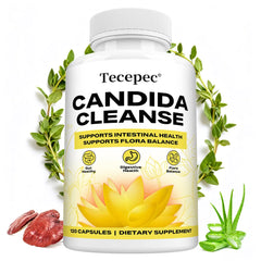 Candida Cleanse Capsules – Oregano Leaf, Gut Flora Balance, Colon Detox & Bloating Relief, 30–120 Count
