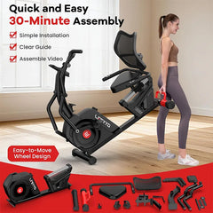 Recumbent Exercise Bike with Arm Exerciser – 16-Level Magnetic Resistance | Cipher Athletics