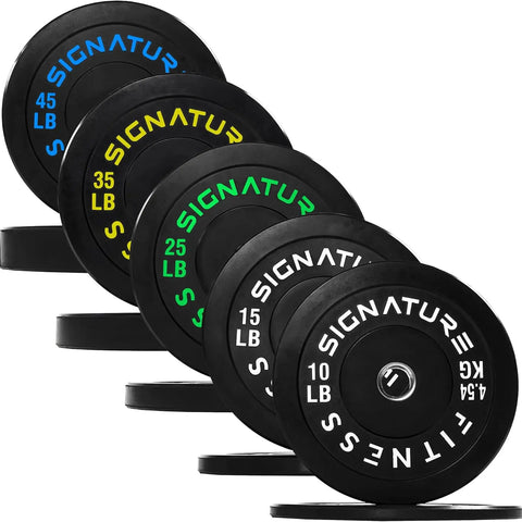 Olympic Rubber Bumper Plates Set with Barbell | Strength & Weightlifting