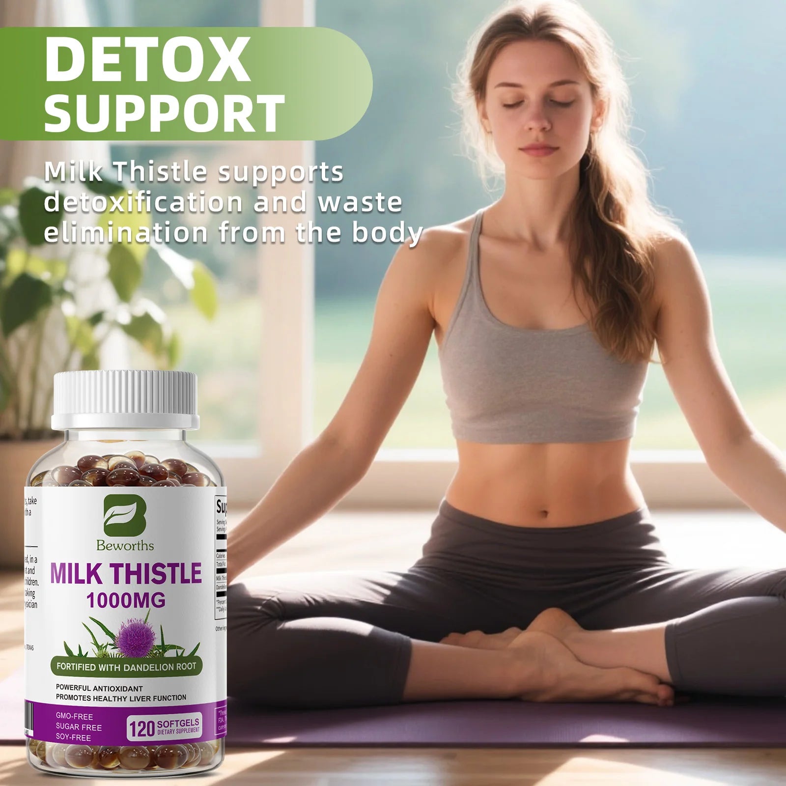 Milk Thistle Capsules – 1000mg with Dandelion Root for Liver Detox, Liver Health & Digestive Support