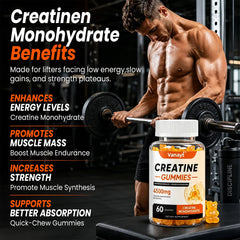 Creatine Monohydrate Gummies 4500mg – Muscle Growth, Strength, Energy & Athletic Performance