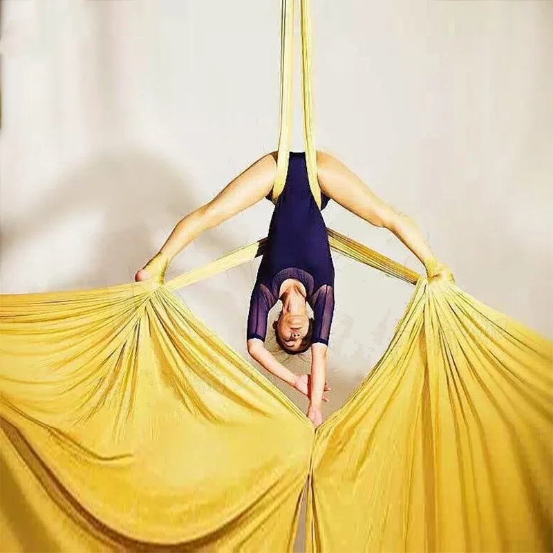 Aerial Yoga Silk Hammock – 8 Meter Satin Yoga Swing Set, 2.8m Wide, Anti-Gravity Inversion Tool, 15 Colors