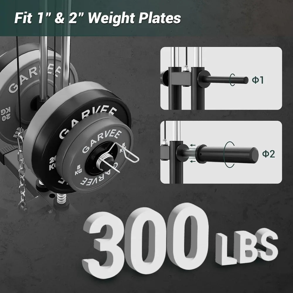 Multi-Function Home Gym Machine – Lat Pulldown, Chest Press, Seated Row, Leg Extension & Butterfly, 300 lb Capacity