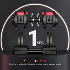 KERDOM 1-Sec Fast Adjustable Dumbbell 1pc