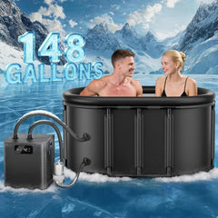 Cold Plunge Ice Bath Kit | 1/3 HP Chiller, External Filter & 148 Gallon Insulated Tub