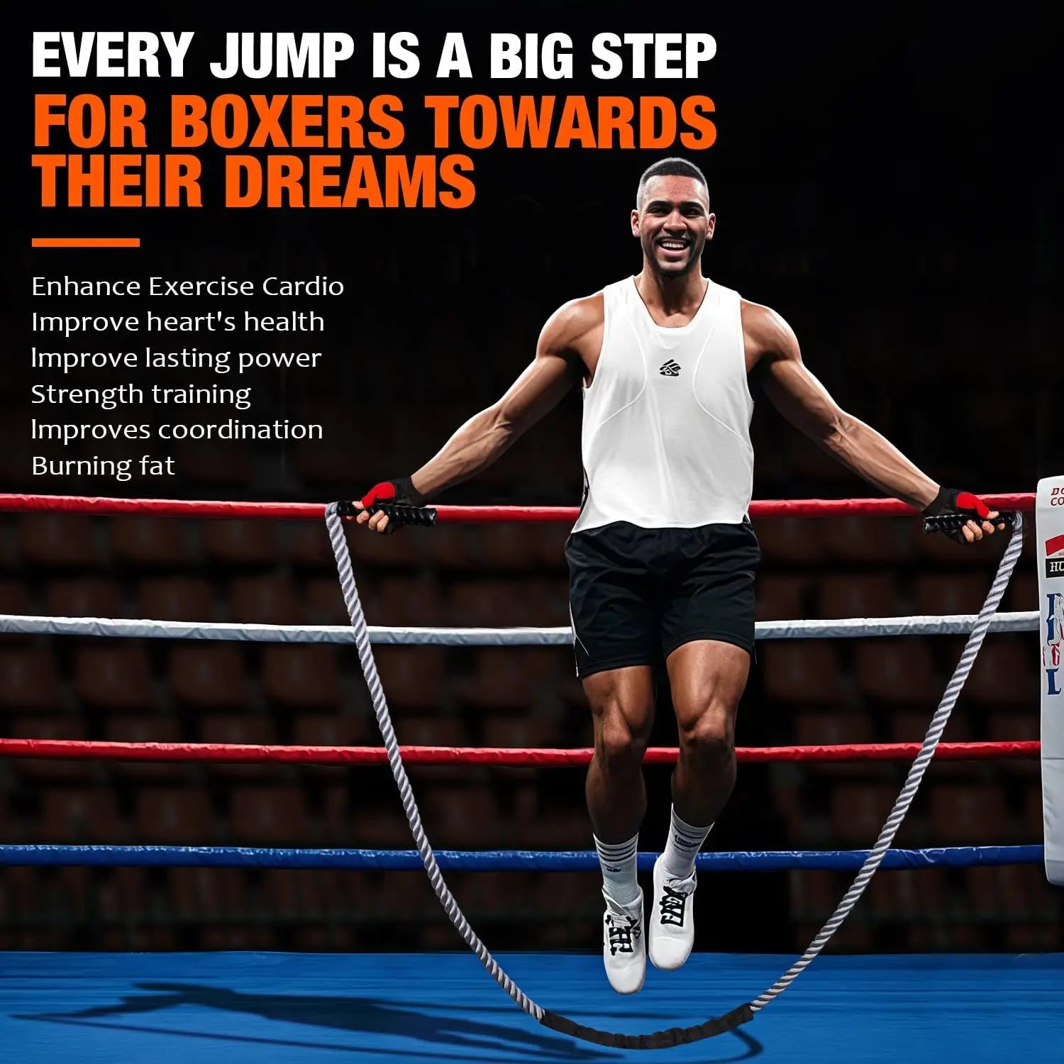 Heavy Weighted Jump Rope for Men, Women & Kids – Home Gym Skipping Rope for Boxing & Cardio