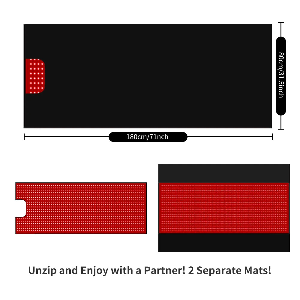 Full Body Red Light Therapy Sleeping Bag | LED Infrared Blanket Mat for Home Use (71")