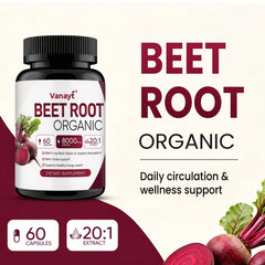 Organic Beetroot Capsules with Black Pepper – Nitric Oxide, Blood Circulation & Blood Pressure Support
