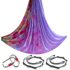 Aerial Yoga Hammock Silk Set – 4m x 2.8m, 1000kg Capacity, 40D Nylon with Carabiners & Daisy Chain, 28 Colors