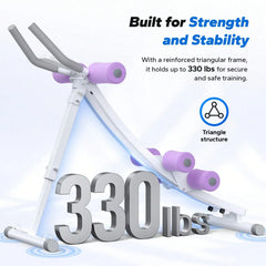 Foldable AB Trainer Machine – Adjustable Ergonomic Arc Track Ab Workout Equipment for Home Gym Full Body Exercise