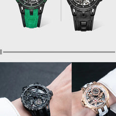 Automatic Watch Luminous Waterproof Silicone Strap Military Watches for Men RD-701