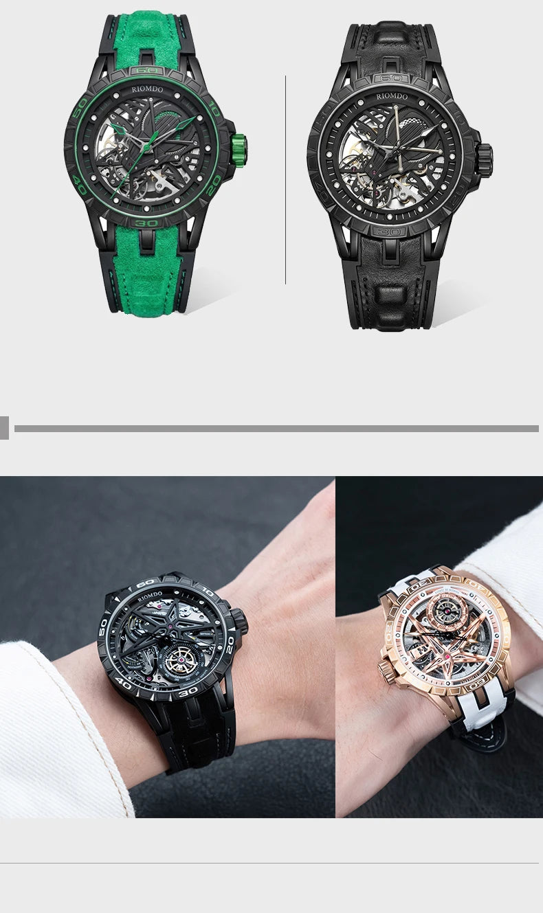 Automatic Watch Luminous Waterproof Silicone Strap Military Watches for Men RD-701