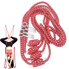 Cotton Yoga Inversion Rope – Wall-Mounted Stretch Strap for Splits, Pilates, Ballet & Backbends