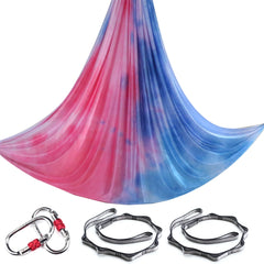 Aerial Yoga Hammock Silk Set – 4m x 2.8m, 1000kg Capacity, 40D Nylon with Carabiners & Daisy Chain, 28 Colors
