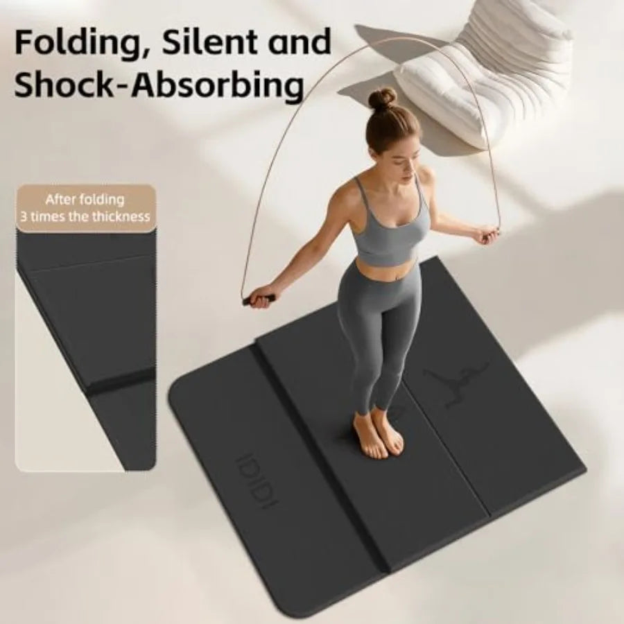 Foldable Yoga Mat – Extra Thick 10mm, Non-Slip POE, SGS Certified for Home & Studio Use