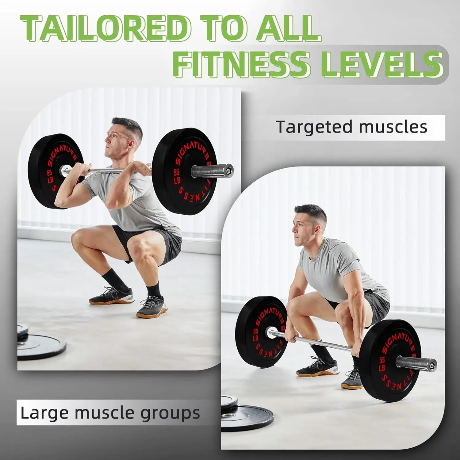 Olympic Rubber Bumper Plates Set with Barbell | Strength & Weightlifting