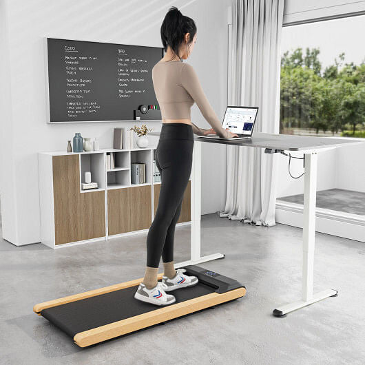 2-in-1 Folding Walking Pad Treadmill with Handles, Vibration Relaxation Function, Home Office Fitness for Small Apartments