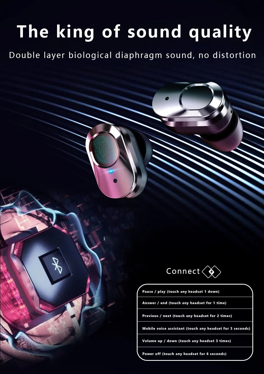New T92 Smart Watch 2-in-1 TWS Bluetooth Headset Dial Call Local Music Heart Rate Blood Pressure