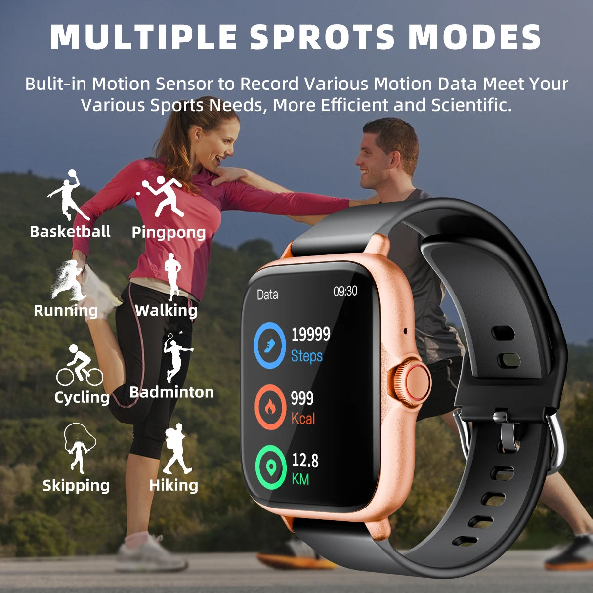 DESERTCAT 1.83" Smart Watch | Bluetooth Calling, Sleep Monitor, Pedometer & Alerts | iOS & Android