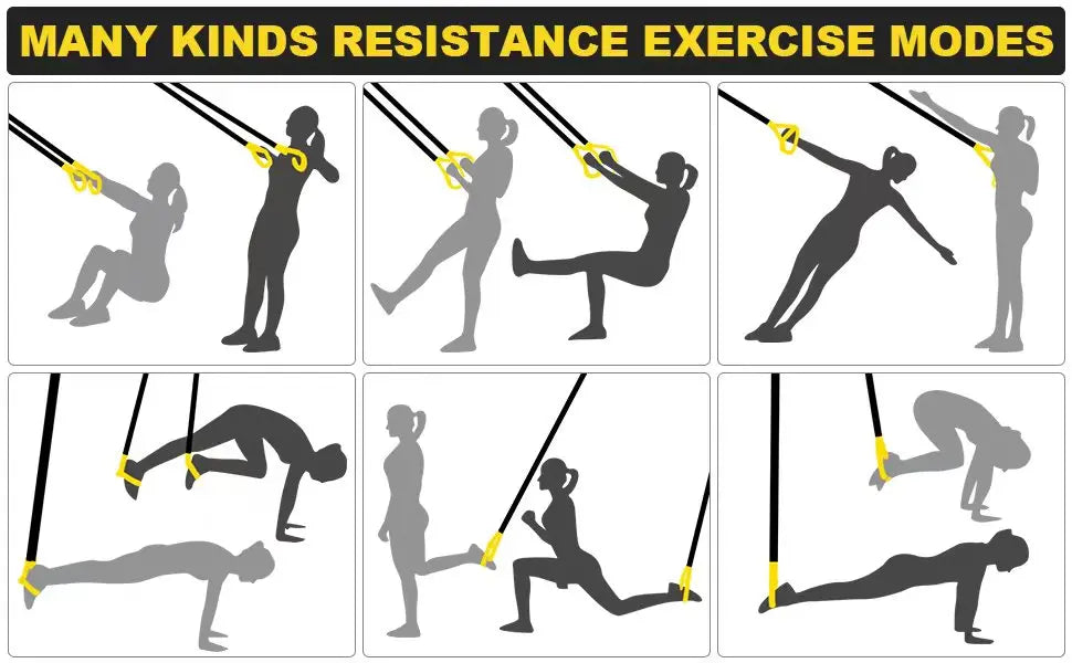 Resistance Bands Set with Handles – Door Anchor, Adjustable Straps & Carabiners for Home Gym Workout, Men & Women