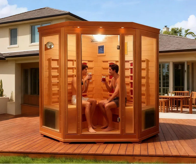 Indoor Dry & Wet Steam Sauna Room | 1–3 Person | Hemlock & Red Cedar Wood